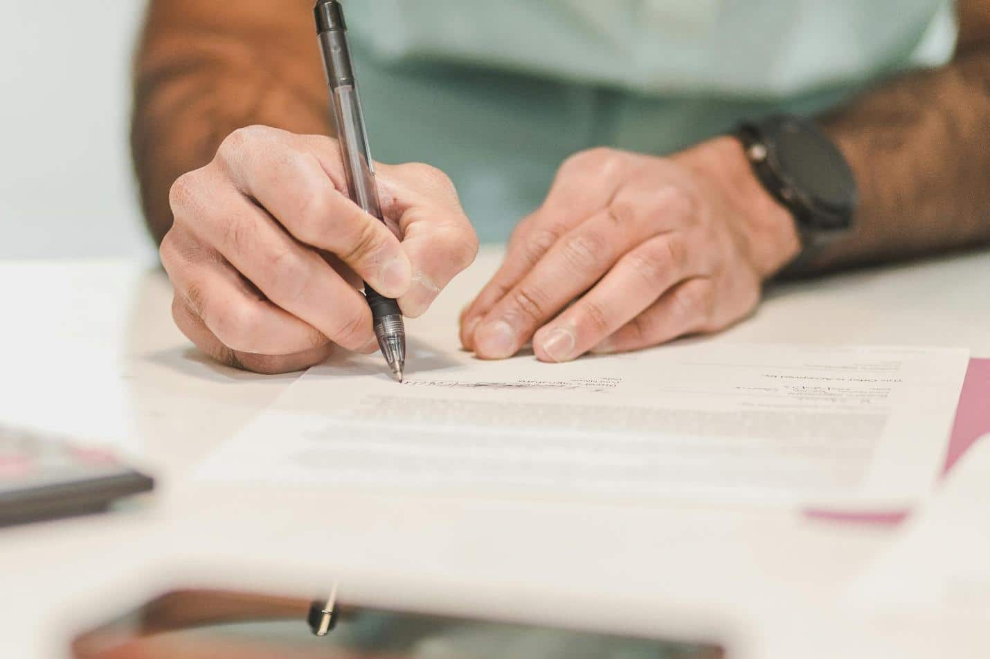 A person reading a document