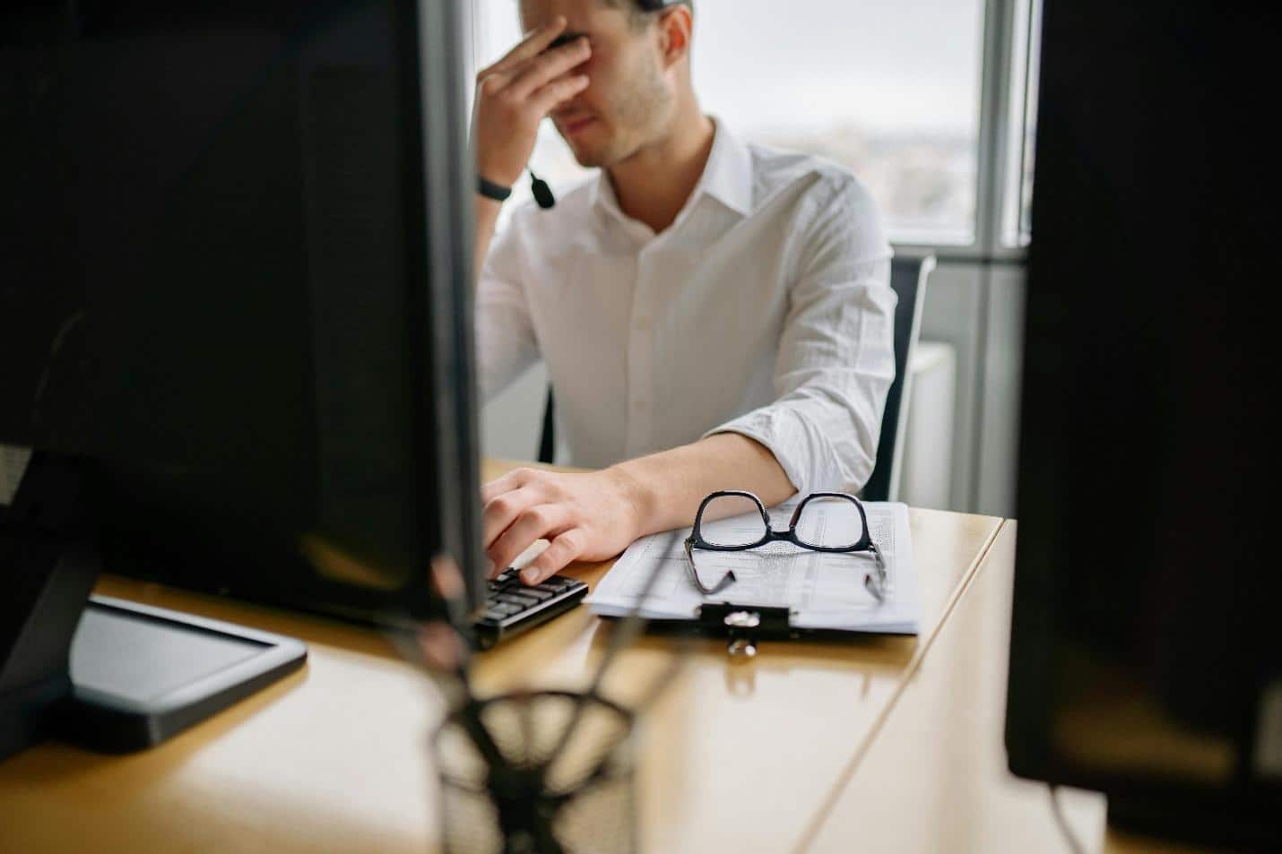 A person feeling tired