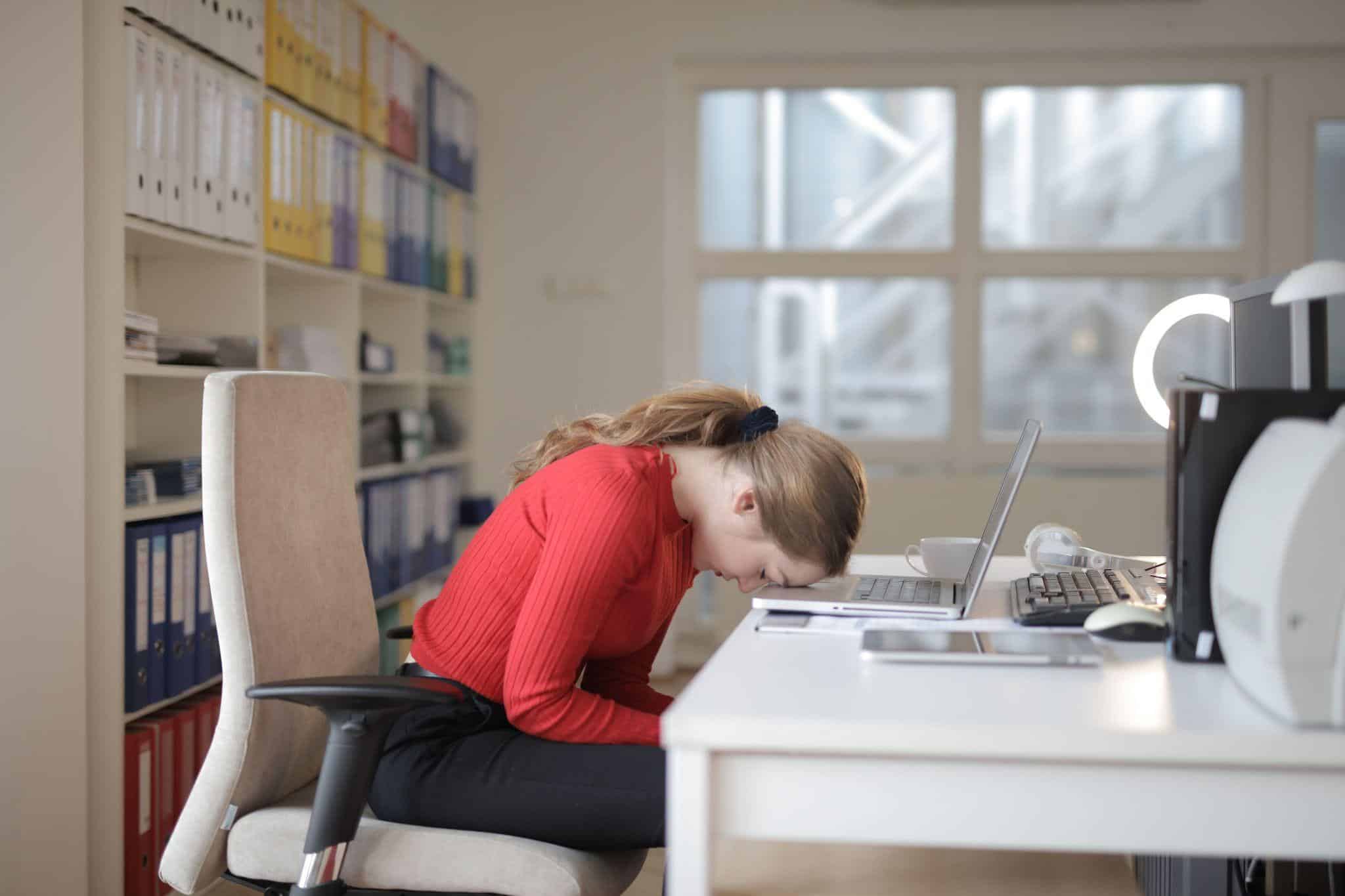 a person feeling too sick to work