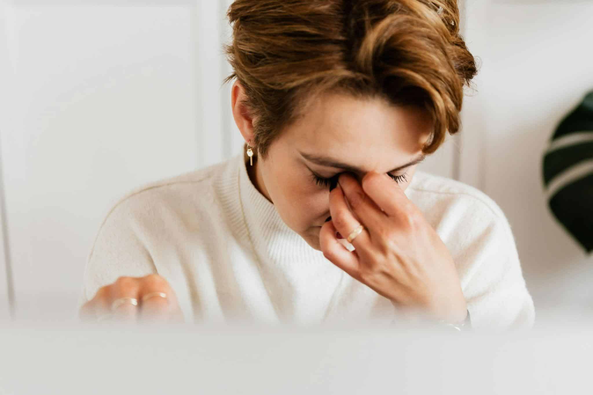 a person being mentally exhausted
