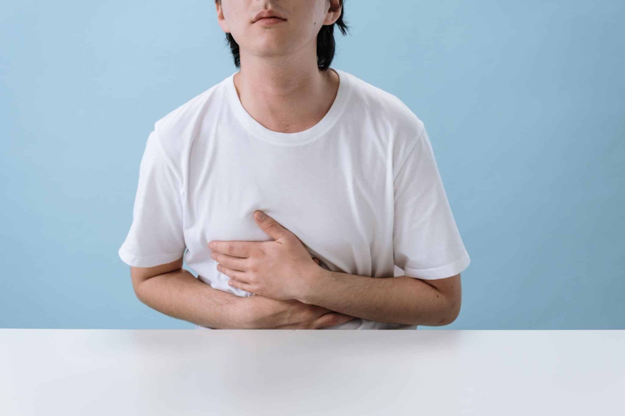 a person dealing with abdominal pain