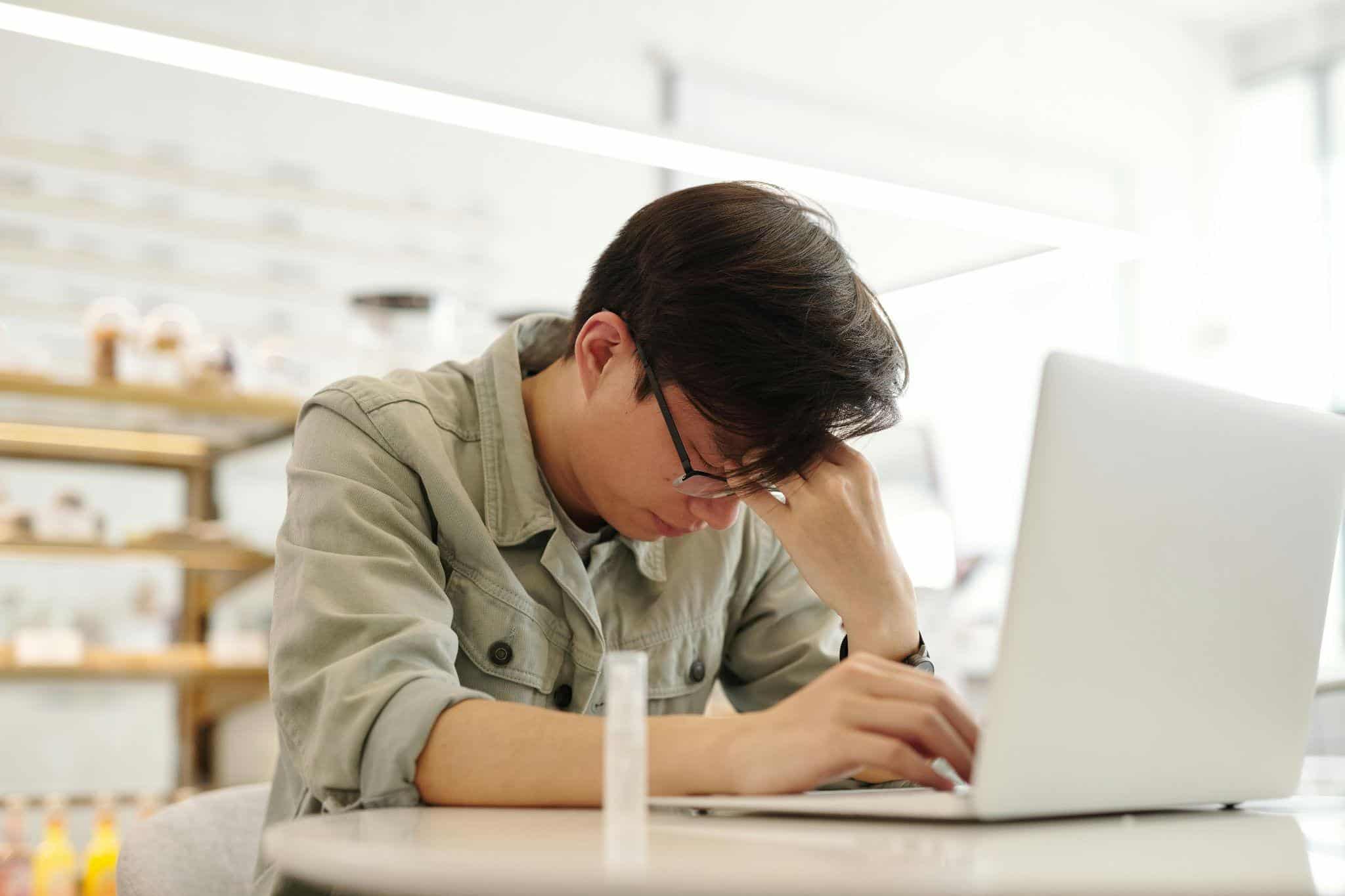a worker, sick in the office