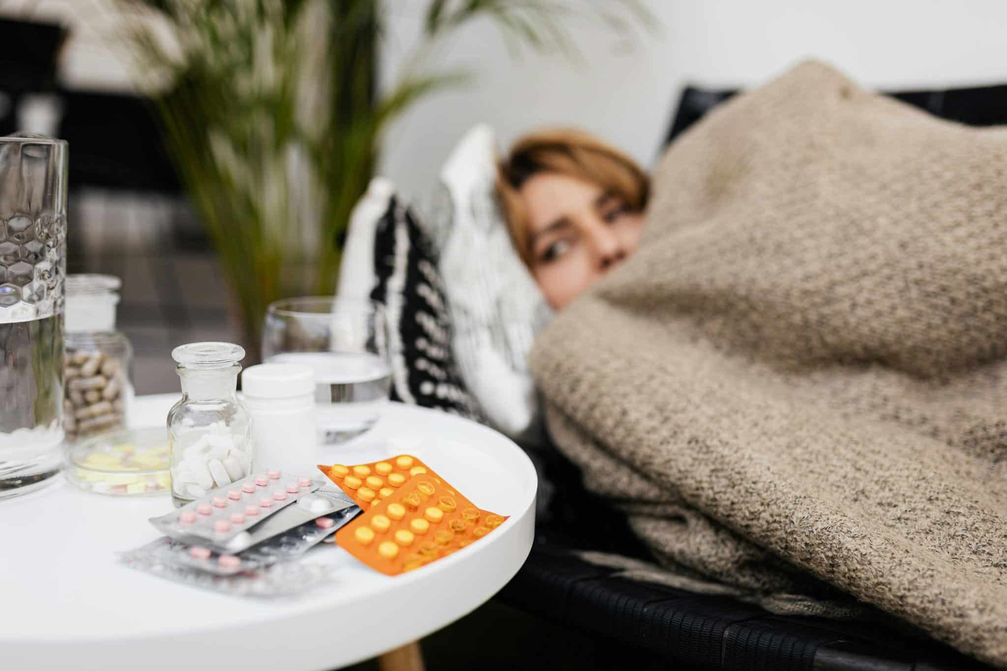 a sick employee resting